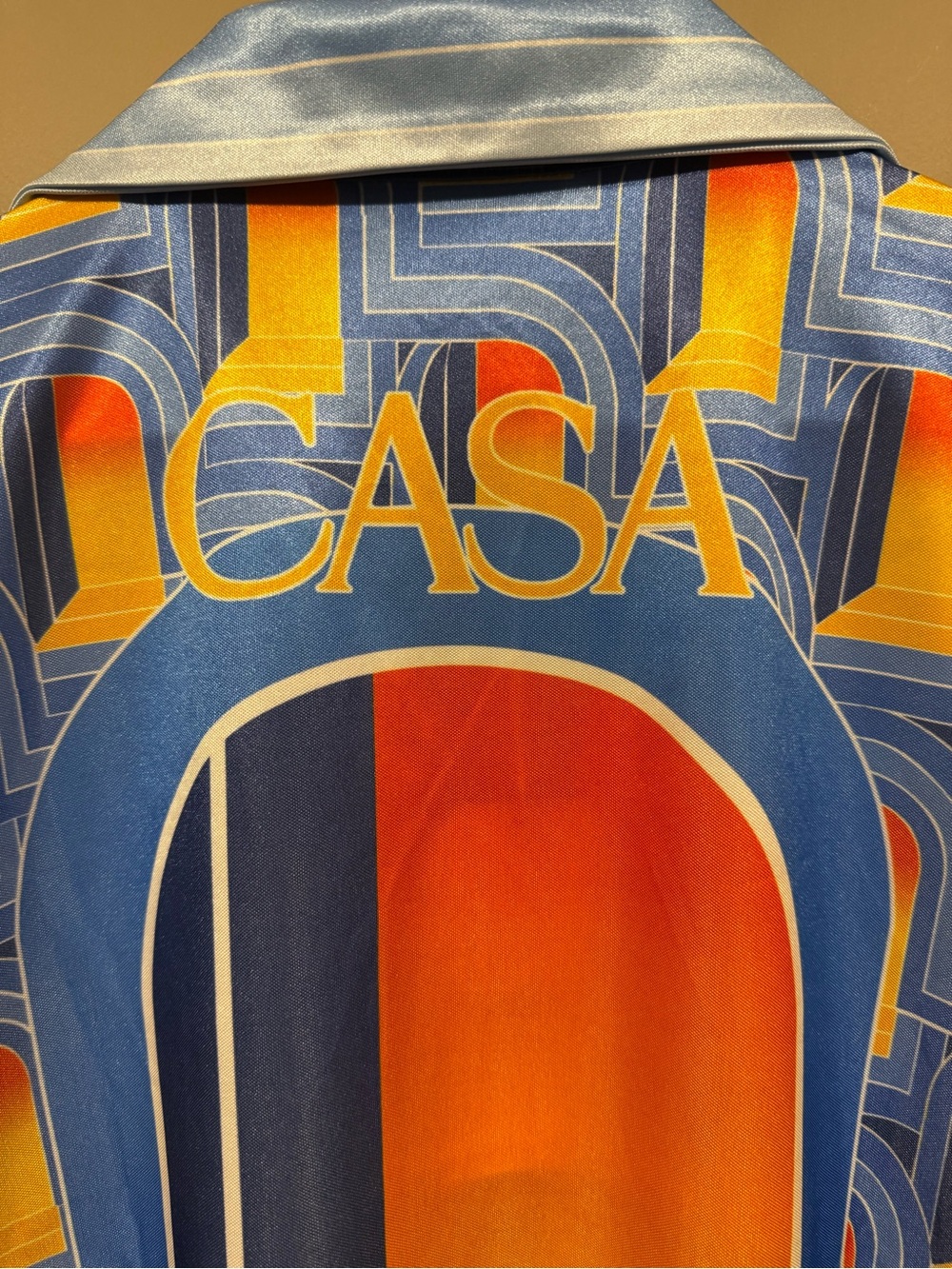 Casablanca Blue Geometric Print silk Short-Sleeve Shirt (Set 1:1 defect) image 8